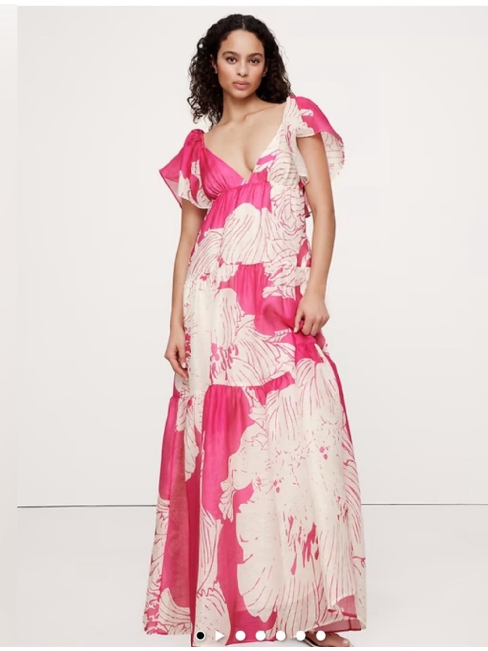 Banana Republic silk & linen maxi dress , sz : 2